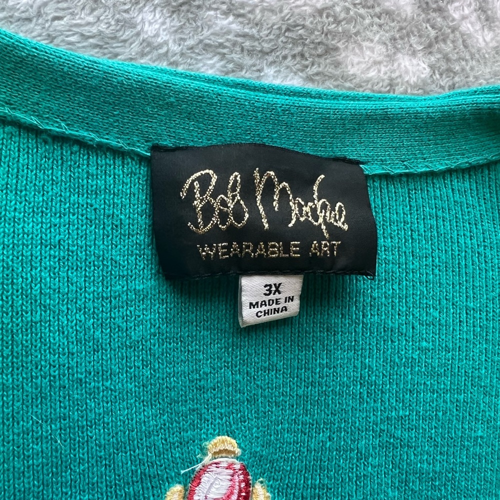 Bob Mackie Wearable Art Turquoise Embroidered Cardigan Duster Dreamcatcher/3X - Picture 6 of 9